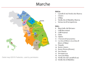 Map of all Marche denominations