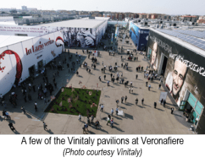 A few of the Vinitaly pavilions at Veronafiere
